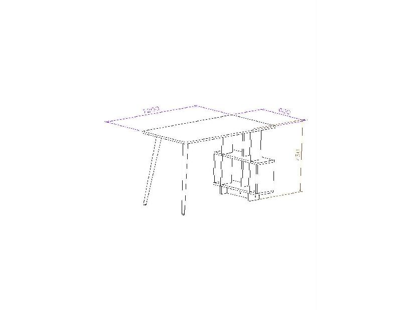 Písací stôl Mavade 6 (antracit + orech) 