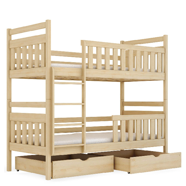 Poschodová posteľ Mikael (biela) (90x190cm)