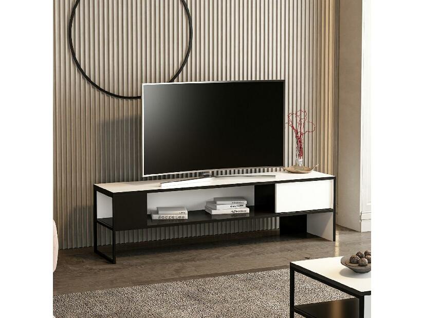 TV stolík/skrinka Bumemu 2 (biela + čierna) 