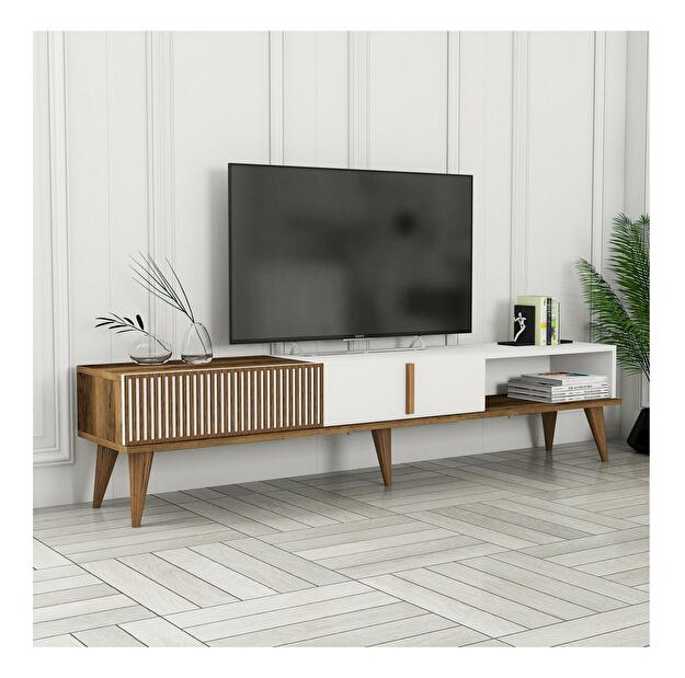 TV stolík/skrinka Tepeve (orech + biela) 