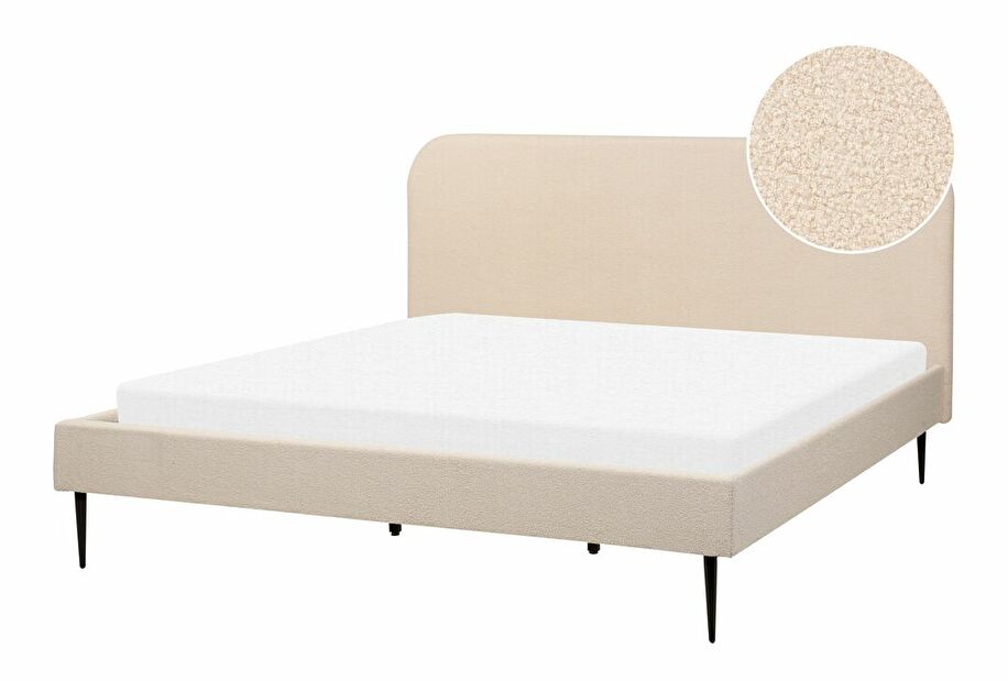 Manželská posteľ 180 cm Faris (béžové buklé) (s roštom)