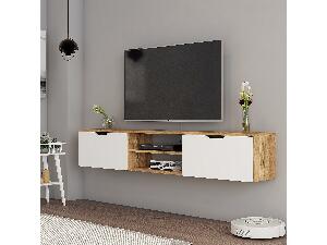 TV stolík/skrinka Lenive 2 (biela + borovica atlantická) 