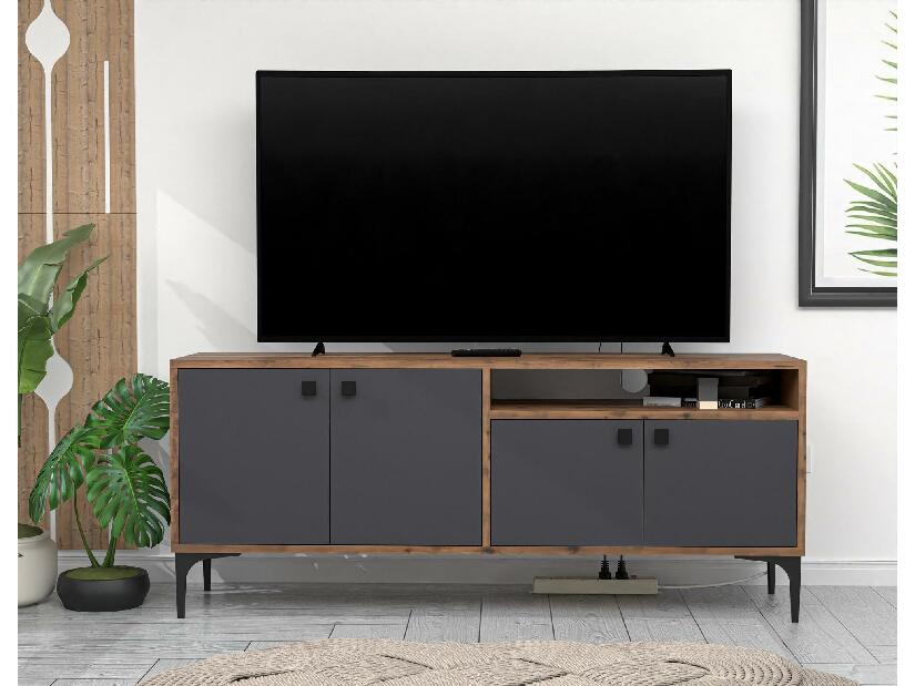 TV stolík/skrinka Kebati 2 (orech + antracit) 