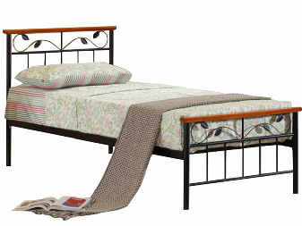 Jednolôžková posteľ 90 cm Myles 90 (čierna + čerešňa) (s roštom)