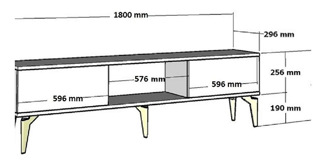 TV stolík/skrinka Nobate 3 (biela + orech) 