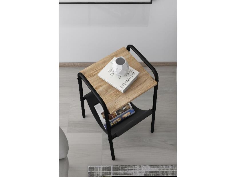 Príručný stolík Laloku (čierna + borovica atlantická)