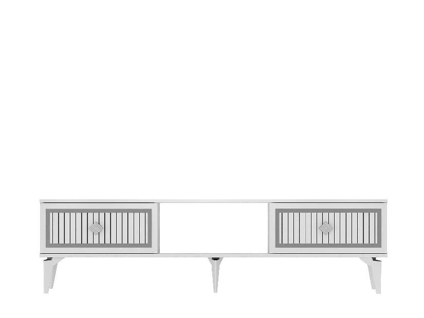 TV stolík/skrinka Kututa 2 (biela + strieborná) 