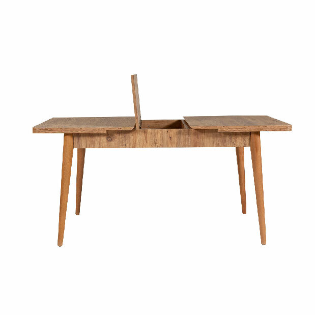 Rozkladací jedálenský stôl s 2 stoličkami a 2 lavicami Vlasta (borovica antlantic + sivá)