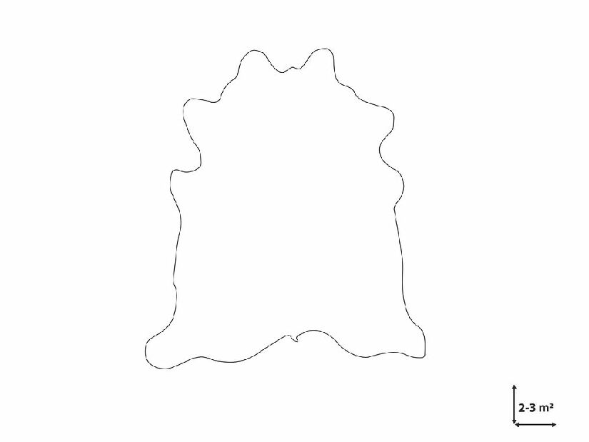 Koberec z hovädzej kože 3-4 m² Nasku (hnedá + biela)