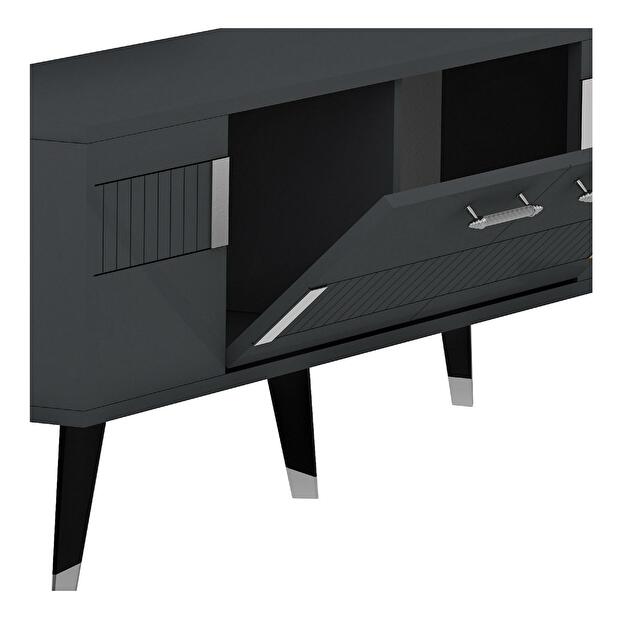 TV stolík/skrinka Lotoka 2 (antracit + strieborná) 