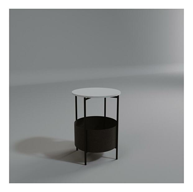 Príručný stolík Lonupi (biela + čierna) 