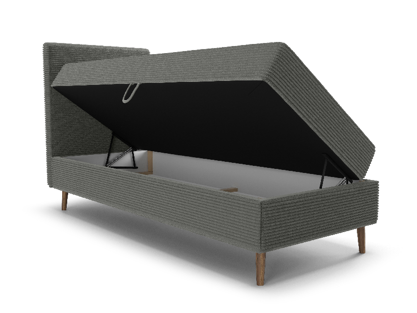 Jednolôžková posteľ 80 cm Napoli Bonell (tmavozelená) (s roštom, s úl. priestorom)