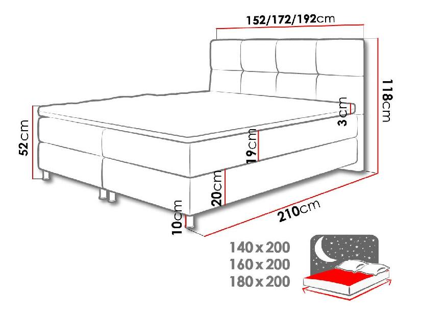 Kontinentálna posteľ 180 cm Mirjan Amarydia (fresh 32)