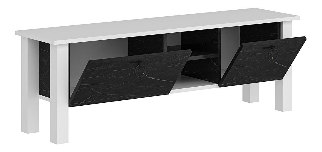 TV stolík/skrinka Tuteku 2 (biela + čierna) 