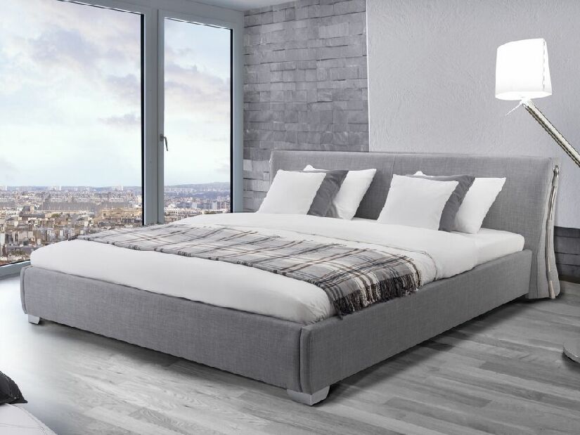 Manželská vodná posteľ 180 cm Pariz (sivá)