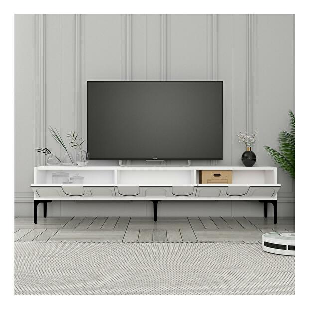 TV stolík/skrinka Bipemu 3 (biela + čierna) 