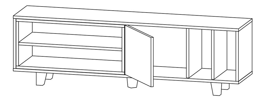 TV stolík/skrinka Losisa (dub + biela) 
