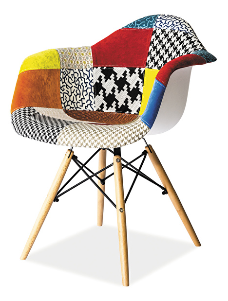 Jedálenská stolička Leon A (patchwork + buk)