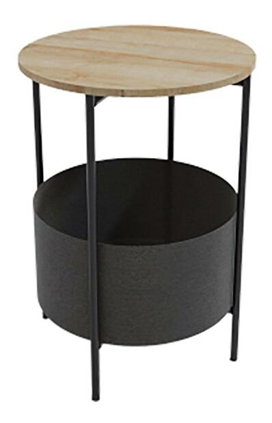 Príručný stolík Kupino (dub + čierna) 