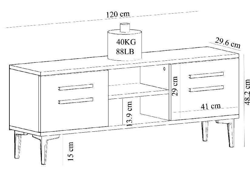 TV stolík/skrinka Vapove (biela) 
