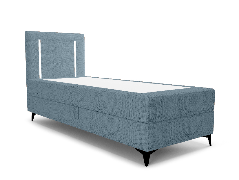 Jednolôžková posteľ 90 cm Ortega Comfort (svetlomodrá) (s roštom a matracom, bez úl. priestoru) (s LED osvetlením)