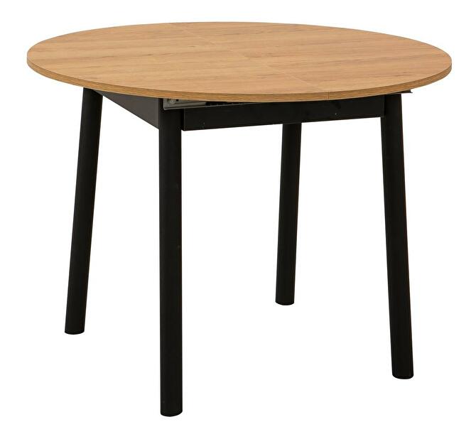 Rozkladací jedálenský stôl Duvasa 5 (dub + čierna) (pre 4 osoby)