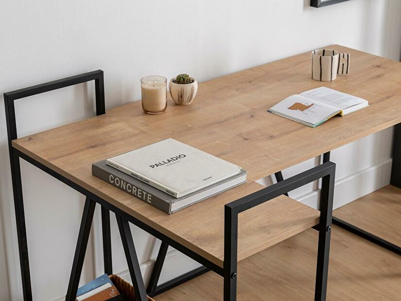 Písací stôl Nidupe 6 (dub zafírový + čierna) 