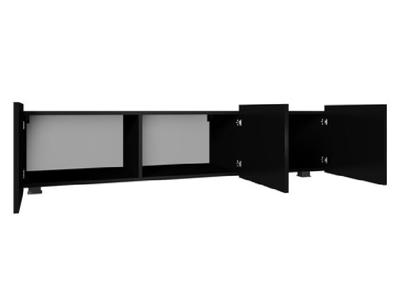 TV stolík/skrinka Mirjan Brenali 150 BR04 (čierny + čierny lesk)