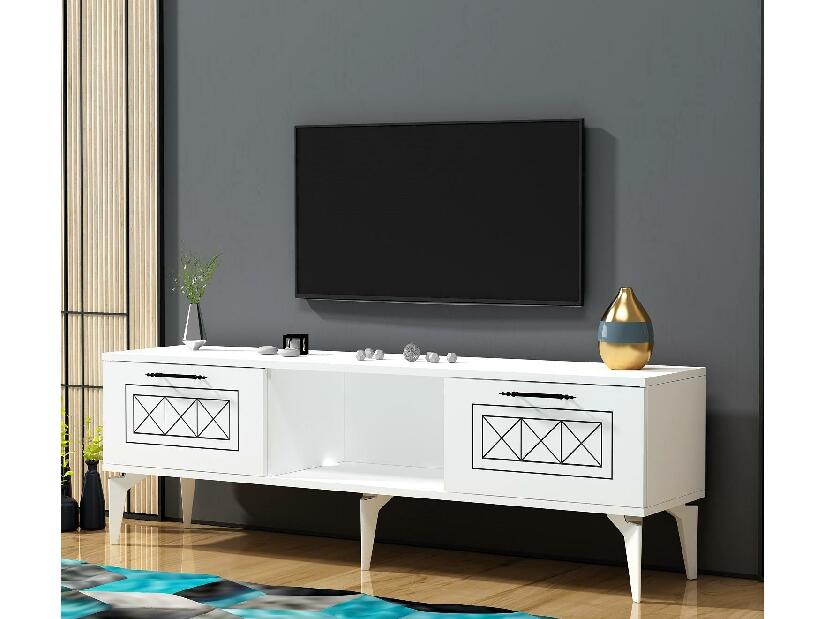 TV stolík/skrinka Lademe 2 (biela) 