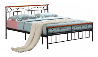 Manželská posteľ 160 cm Myles 160 (čierna + čerešňa) (s roštom)