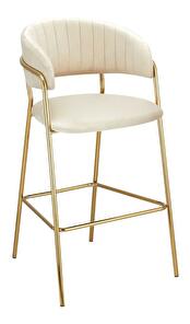 Barová stolička Dasmona 2 (béžová + zlatá + chrómová) 