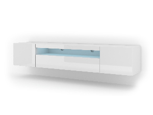 TV stolík/skrinka Aurora 200 (biely lesk) (LED)