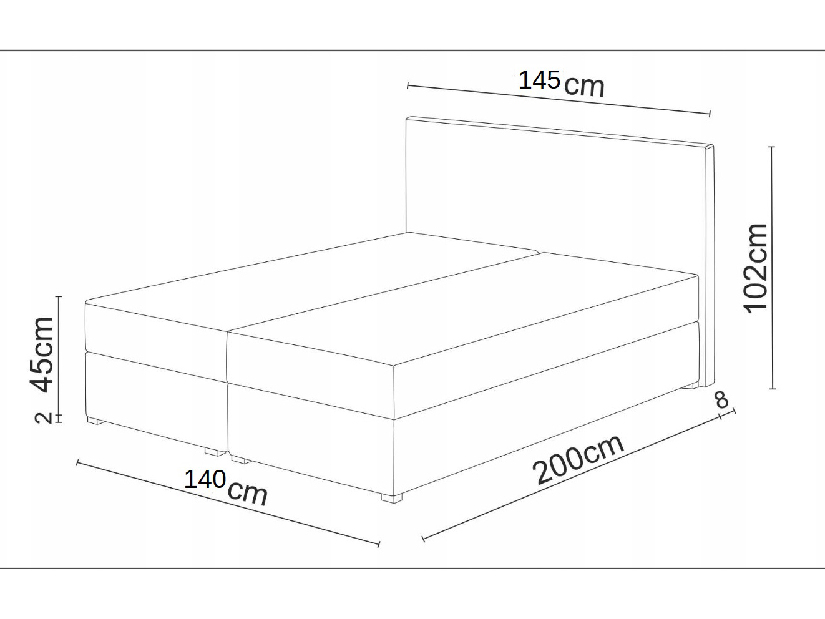 Kontinentálna posteľ 140 cm Karen Comfort (sivá) (s matracom a úložným priestorom)