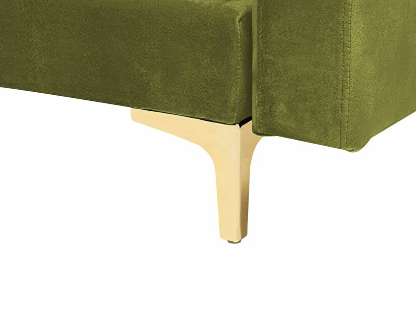 Rohová sedacia súprava s taburetkou Aberde (zamatová zelená) (L)