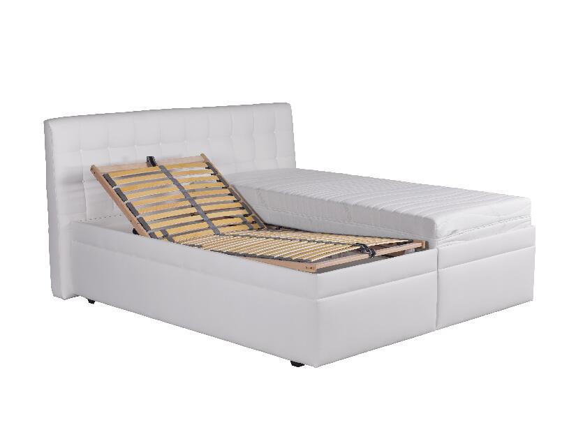 Manželská posteľ 160 cm Blanár Monaco (biela) (s roštom a matracom Nelly Plus)