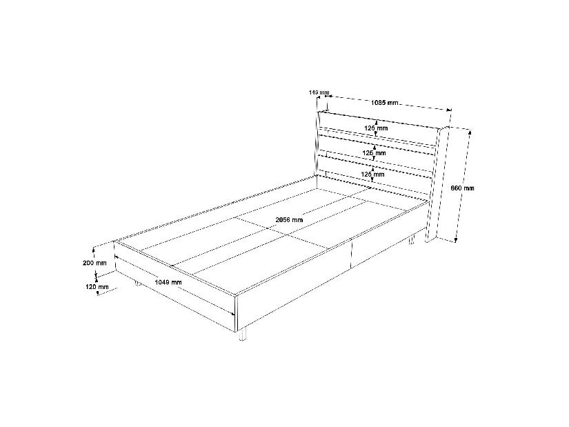 Jednolôžková posteľ 100 cm Nimelo 6 (biela) (s roštom)