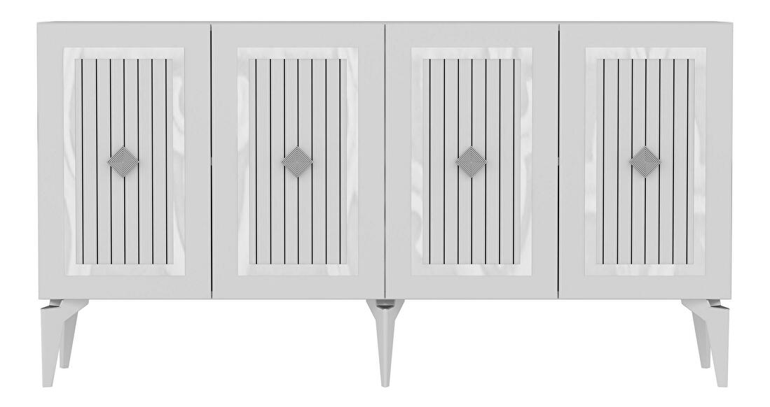 Konzolový stolík Kutevi 1 (biela + strieborná) 