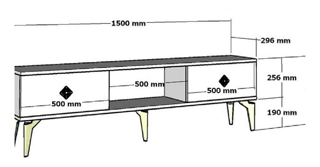 TV stolík/skrinka s krbom Bisena (biela + antracit) 