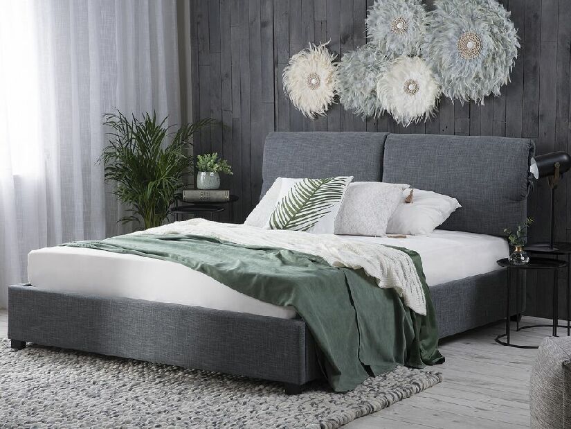 Manželská vodná posteľ 180 cm Blas (sivá) (s roštom a matracom)