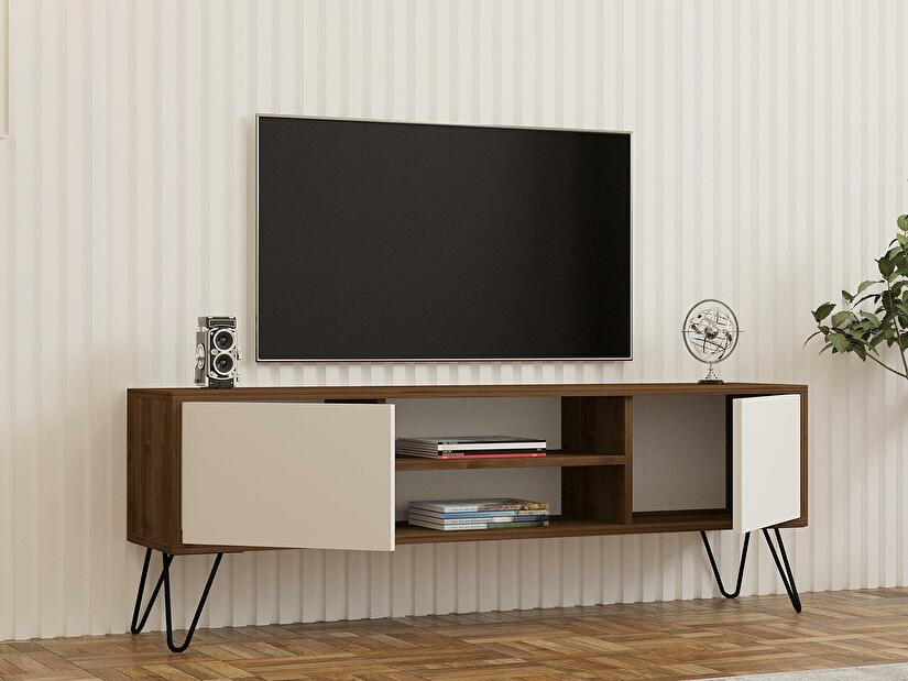 TV stolík/skrinka Donoko (orech + biela) 