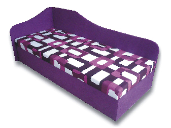 Jednolôžková posteľ (váľanda) 80 cm Lady 87 (Fialová 49 + Gusto 10) (L) *výpredaj