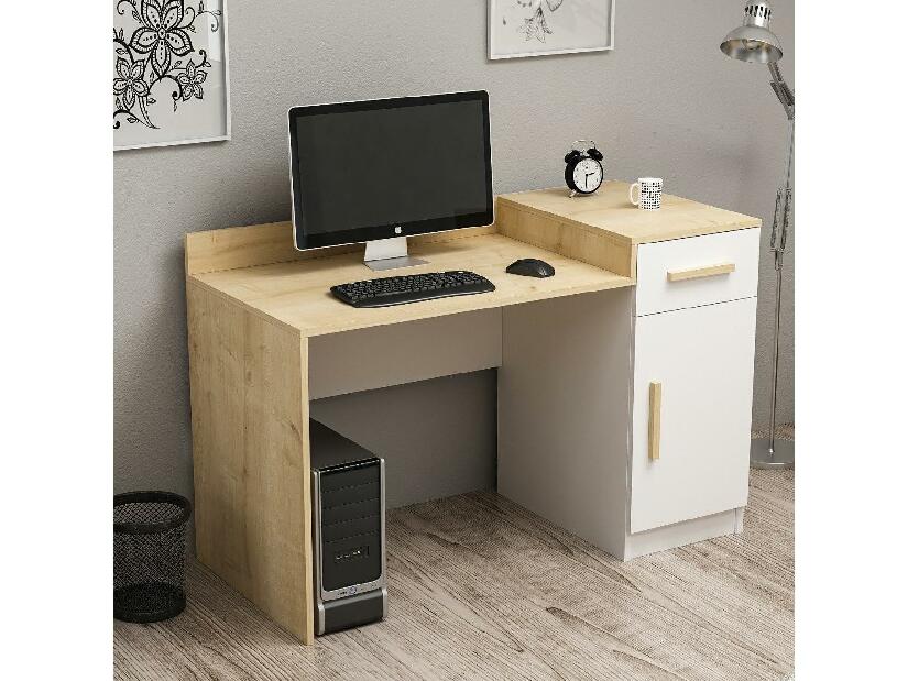 PC stolík Makeku (dub + biela) 