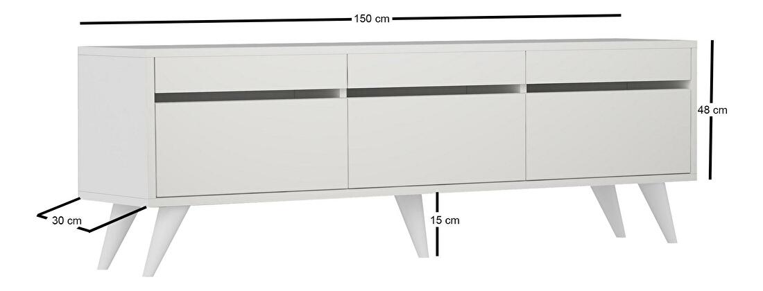 TV stolík/skrinka Siluke (biela) 