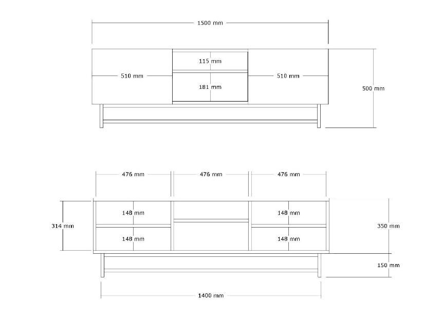 TV stolík/skrinka Pitule 2 (orech) 