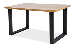 Jedálenský stôl 150 cm Una (dub + čierna) (pre 4 až 6 osôb)