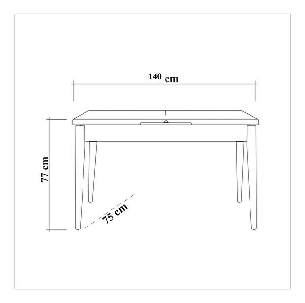 Jedálenský stôl Bimuvo 2 (biela + borovica atlantická) (pre 4 osoby)