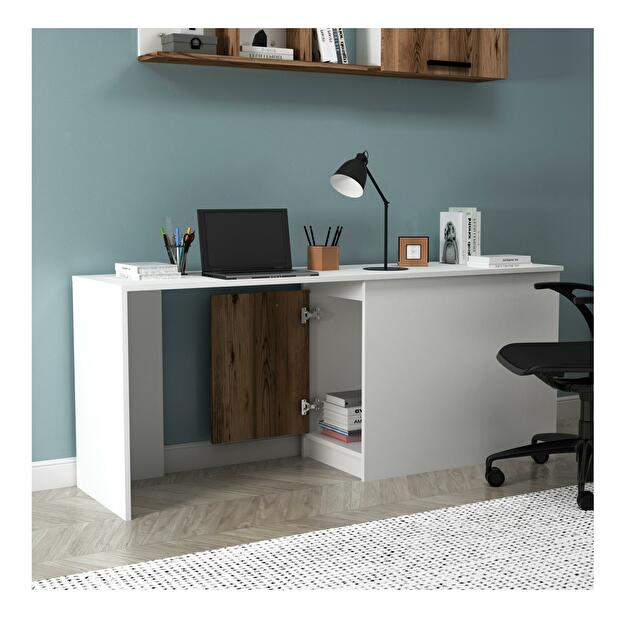 PC stolík Levipo 3 (orech svetlý + biela) 