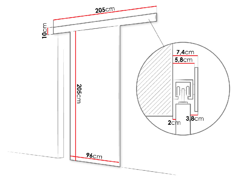 Interiérové ​​posuvné dvere Mirjan Orenia 90 I (biela)
