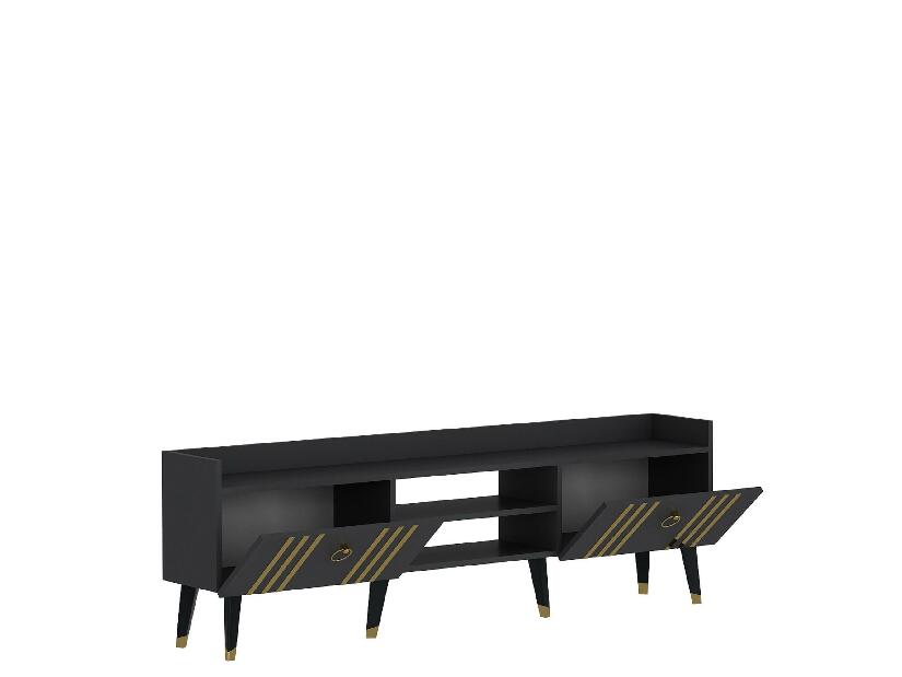 TV stolík/skrinka Netibo 1 (antracit + zlatá) 