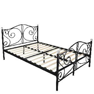 Kovová posteľ s kryštálmi Mirjan Drystan (čierna) (90x200cm)